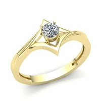 Originalna 0,4CTW okruglica Dijamantna ženska ženska bridalna pasijans godišnjica Angažovanje prstena
