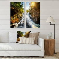 Art DesimanArt vodopad kroz šumu pejzaž platno Zidno umjetničko umjetničko mjesto 12 W 20 H 1 D
