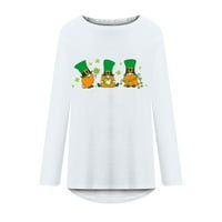 Jsaierl St. Patrickove majice za žene Ležerne prilike s dugim rukavima Grof Grafički tee irska posada