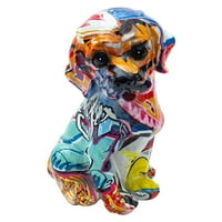 Šareno statua pasa, kreativne grafite šarene figurice, craft životinjska skulptura štenad figurica Moderna