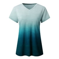 Ženska majica modne bluze top plus veličina dnevno ljetno proljeće ljetno casual gradijent tiskani kratki