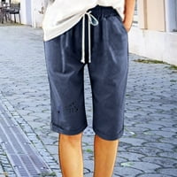 Riforla Women Hlače Žene Ljetne pamučne hlače hlače kratke hlače za plaću sa džepom pet bodova Lighweed