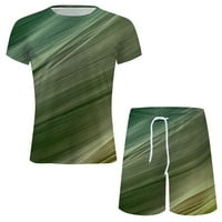 RBAOFUJIE Muške majice i kratke hlače Dvije odjeće za muškarce Ležerne prilike za okruglim vratom 3D