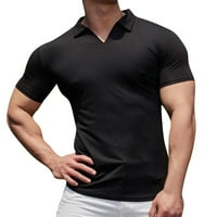 Muški poslovni polo majice muškarci Ljetni casual pansion izrez Čvrsti kratki rukav TEE TOP bluza