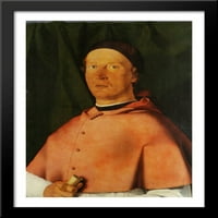 Portret biskupa Bernarda de 'Rossi Veliki crni drveni viljuškar Umrionica Lorenzo Lotto