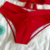 Ženski seksi obični Halter Crveni bikini setovi m