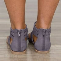 Ženske ravne sandale Modni otvoreni nožni prozračni patentni patentni patentni patentni cipele Sivi