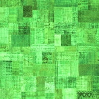 Ahgly Company Zatvoreni pravokutnik patchwork zelene prelazne prostirke, 7 '10'