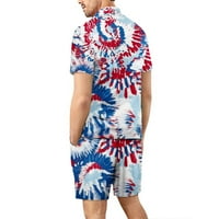 Muška četvrta julja Havajska majica Ležerne tipke Down kratkim rukavima Neuvećana Day ljetna plaža Tropicalna