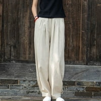 Borniu pantalone hlače za žene, ležerne ljetne elastične visokog struka posteljine za hlače za žene