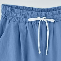 Lilgiuy ženske ljetne čvrste pet bodova velike veličine pamučne pantalone casual pantalone Golf aktivne