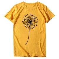 Majice Moonker T ženska majica TOP štampanje Kratki XL žuti rukavi O-izrez labavi
