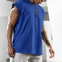 Mens mišićni fitness hoodie tenk Teretana teretana bez rukava bez rukava majice plave l