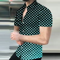 Hoksml grafički vrhovi za muškarce, muška geometrijska košulja 3D ne pozicioniranje Redovno ispisano