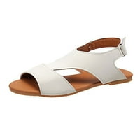 Lydiaunistar Žene Ljetne modne sandale Udobne udobno u boji ravne ležerne ploče Sandale sandale bijele 7,5