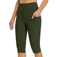 Capri gamaše za žene visoke strukne kapri-ukrasi sa džepovima za žene joga hlače Workout Capri pantalone