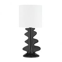 Lagana stolna lampica visoka i široka mesingana keramička sjaja crna završna obrada mitzi hl684201-AGB CGB