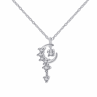 Rush s sterling srebrni Lucky Moon Love Heart ogrlica za žensku kćer djevojku S4580