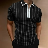Muška pamučna majica pamučne posteljine proljeće i ljetni modni labavi rever sa zatvaračem 3D digitalni