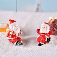 Gwong Resin Mini Božić Santa Claus Tree Snowman Figurice DIY Fairy Garden Decor Decor