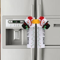 Božićni hladnjak poklopac Xmas Decor Decor Neklizajući gumb za vrata Protecter Xmas Decor Decre Decor Neklizaj vrata Zaštitni za zaštitu trajnih grejanih poklona Frižider Mikrovalna pećnica Božićna ručica hladnjaka 1Pair Elk