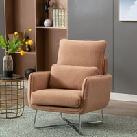 Službeno moderno udobno-akcentno stolica za slobodno vrijeme, Teddy kratka plišana fotelja čestica sa lumbalnim jastukom za dnevni boravak