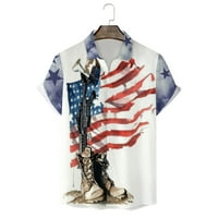 Košulje za muškarce Vrh vrha Dan nezavisnosti Zastava 3D Digitalni tisak Personalizirani modni rever