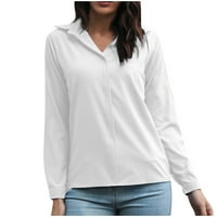 Ženska modna casual puna boja dugih rukava dugih rukava bluza Bluza Cardigan majica s dugim rukavima