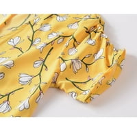 Ljetne haljine za žene V izrez Holiday Cvjetni print kratkih rukava Sequin haljina za žene