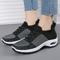 CAICJ cipele za žene ženske platnene cipele s niskim rezom platnene tenisice hodanje trčanja, tamno siva