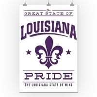 Louisiana State Pride, ljubičasta na bijeloj boji s Fleur de Lisom