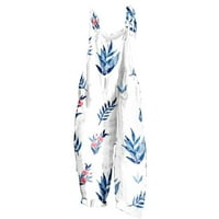 Absuyy Jumpsuits za žene Ležerne prilike sa džepovima Saobavljeni modni suspender tiskani ljetni široki