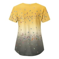 Outfmvch T majice za žensku košulju za modni gradijentni ispis Kratki rukav za odmor Radna košulja s
