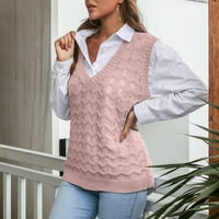 Žene Cardigan ženski džemperi Cardigan obrezani rukav ružičasta s