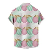 Uskršnji tiskani muški ljetni modni majica s kratkim rukavima Top Pink M