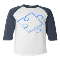 Trgovina 4EVER-ova plava puzzzle autizma Ovjesnost bejzbol majica x-mala bijela mornarica
