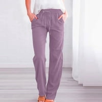 Gacuw posteljine za žene Ljetne široke nogu pantalone plus veličina Regularne fit dugačke hlače nacrtni