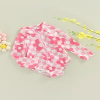 Jaweiw Djevojčice jednodijelno kupaće kostim s kupaćim kostima cvjetno print plairano dugih rukava Rush