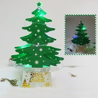 Heiheiup Mini ukrasi sjajni Božić sa svjetlima Desktop Božićno drvce Božićno ukrasi za božićne ukrase Početna Dekor Male božićne kuglice
