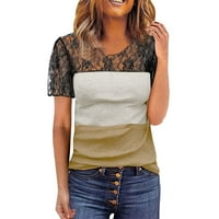 Gaecuw Womens Ljetni vrhovi Bluze s kratkim rukavima Torberne fit pulover TEES T-majice Sažetak tiskani