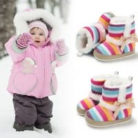 FAMURE TODDLER Cipele za sniježne čizme za djevojčice za bebe Zimske tople duge meke jedine čizme za
