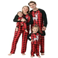 Podudaranje pidžama set za obiteljsku kaidnu majicu dugih rukava hlače homeće za spavanje
