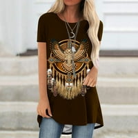 Ganfancp ženska ljetna majica kratki rukav okrugli vrat Tee S-2xl