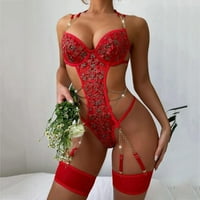 Intimi za žene čipka mrežica cvjetni lanac vezen podvezica meddy bodysuit sa rubljem rublja rublje veličine