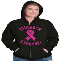 Rak dojke jači svakodnevni zip hoodie dukserice žene brisco brendovi l