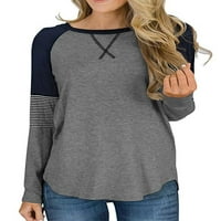 Kelajuan ženska majica za patchwork, jesen zimski prugasti pulover sa dugim rukavima