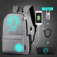 Svjetlonični ruksak u ruksaku s USB priključkom za punjenje, zaključavanje protiv krađe i olovkom za teen dječake i djevojčice, školska torba za školsku knjigu Lagana laptop torba, crna