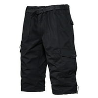 GUZOM muške i velike muške gaćice - sa džepom Mid Rise pet točke Trendne hlače za manje crne veličine