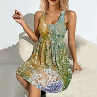 Haljina dužine koljena za žene Solid Color Fashion Dugme Ljetni morsko morsko rezanje Ležerne haljine