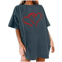 Košulje za žene plus veličine Valentines Dnevna majica Love Heart Print Majica Top majica Slatke grafičke
